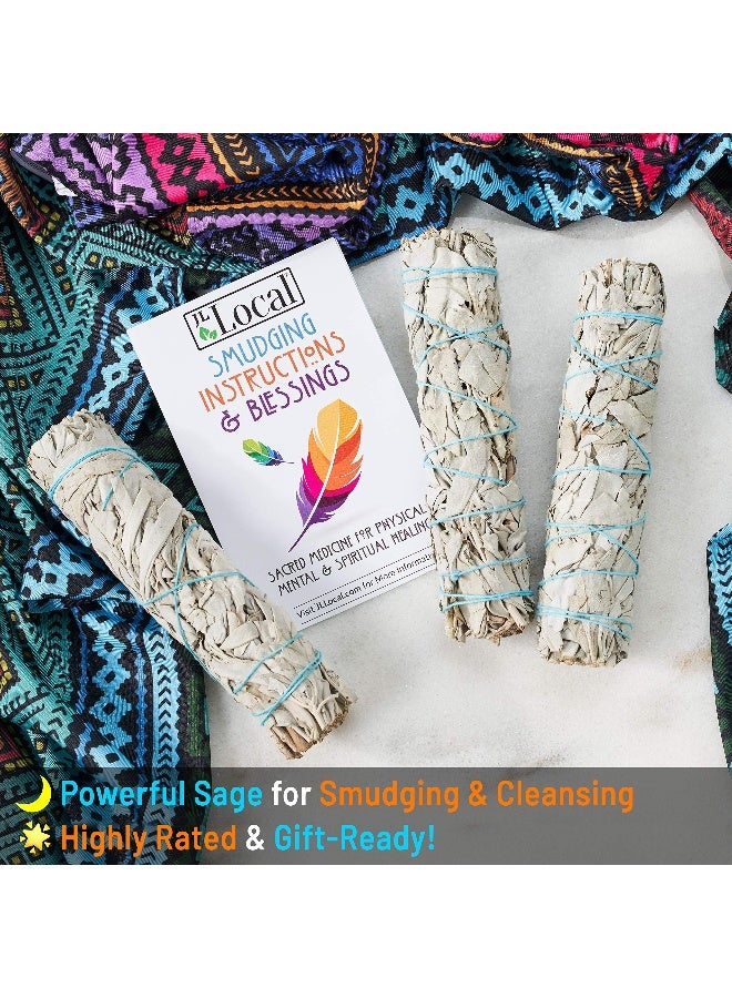 JL Local 6" 3 Pack White Sage Smudge Sticks | 6-inch Large Wanderlust Smudging Wand Incense Stick for Cleansing, Purifying, Healing, Meditation, Yoga, Blessing New Home (3 Pack) - Image 3